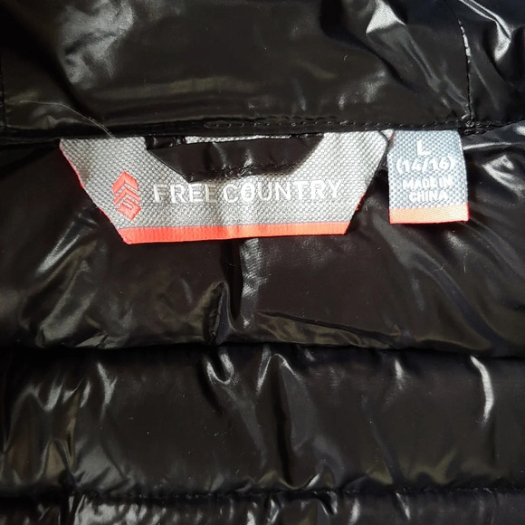 Free Country Black Hybrid Hooded Jacket Size Girl's Large 14/16 NEW with TAGS - Picture 10 of 14